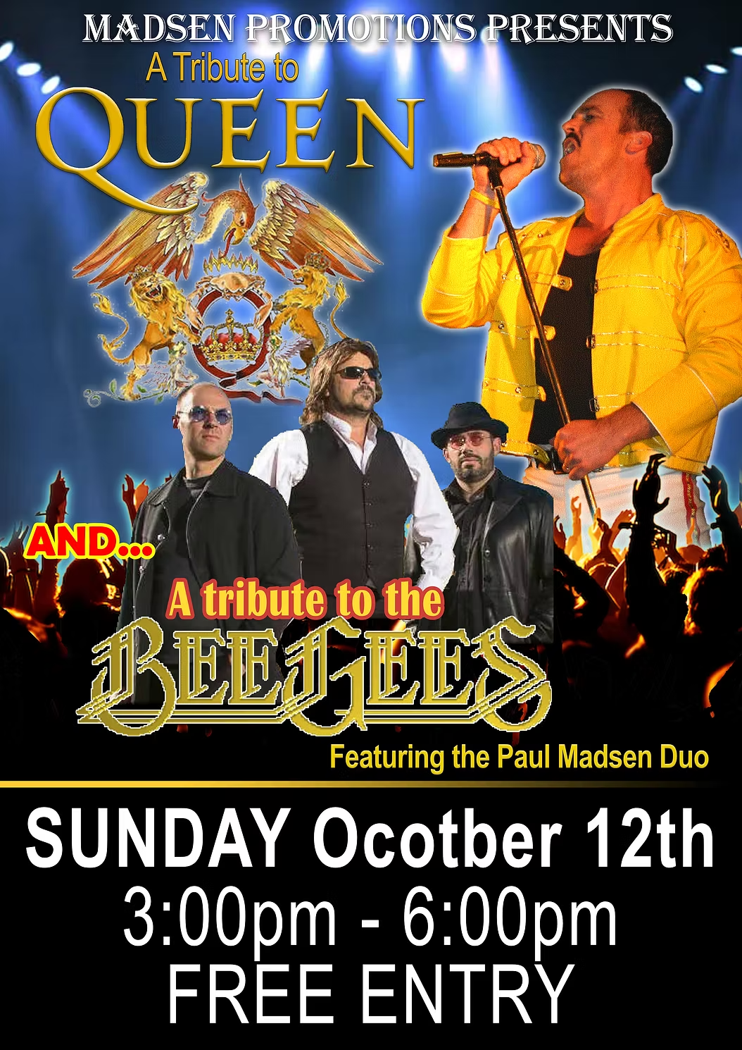🎤 A tribute to QUEEN & BEE GEES (featuring the Paul Madsen Duo)